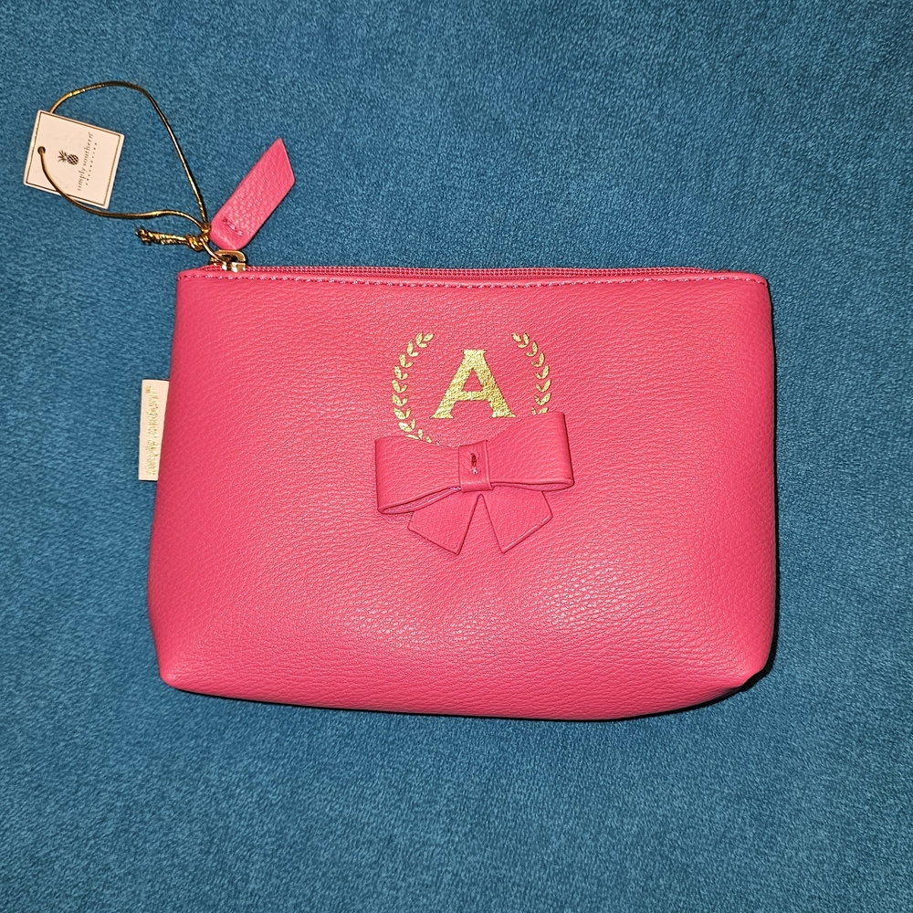 Simply Southern Pink Cosmetic Bag with Bow Accent